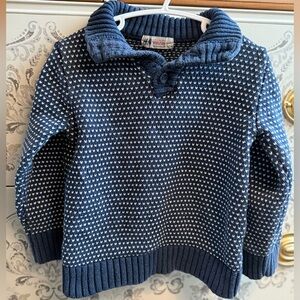 💥4/$20💥 💙 H&M Kids Navy and White Sweater with Hearts Pattern Size 2-4
